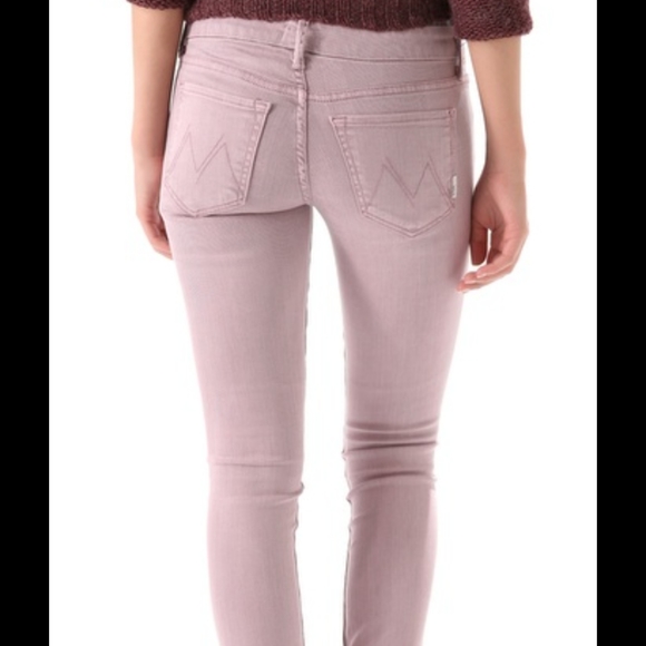 MOTHER Denim - Mother The‎ Looker Pop dye muted mauve jeans Stretch Skinny Jeans 27